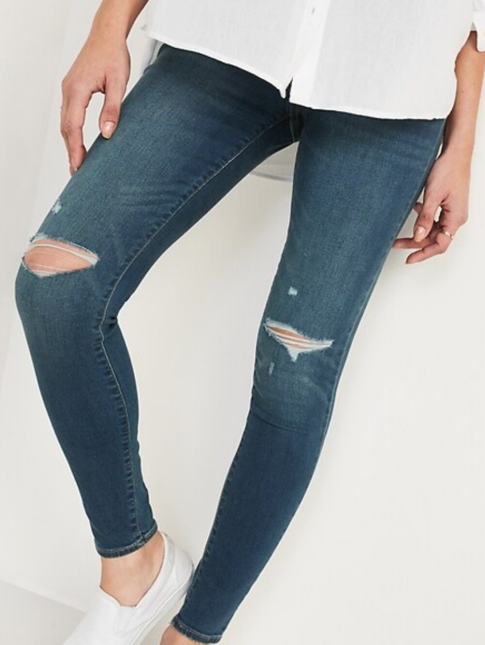 Old Navy Rockstar Jeggings Mid- Rise Disstrssed Size 0 Super Stretchy